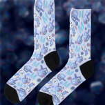Snowman Dreidels Add Your Monogram Cute Hanukkah Socks<br><div class="desc">Add your monogram initial to these cute Hanukkah socks personalized just for you! Great as gifts (or a treat for yourself) these monogrammed Chanukah socks feature a scatter print of Jewish snowmen, dreidels, dots in three colors and your monogram letter in a simple sky blue font. Customize a pair of...</div>