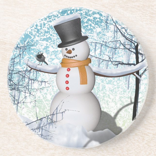 Snowman Drink Coaster (Front)
