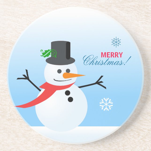 Snowman Drink Coaster (Front)