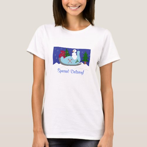 Snowman Driving a Sleigh T_Shirt