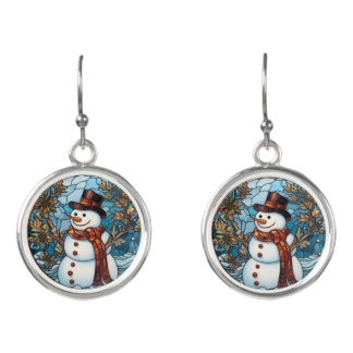Snowman Drop Earrings