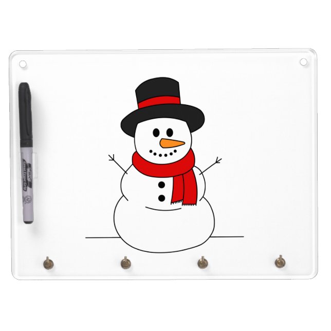 Snowman Dry Erase Board With Keychain Holder (Front)