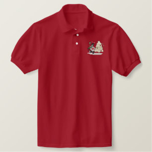 Snowman Embroidered Polo Shirt