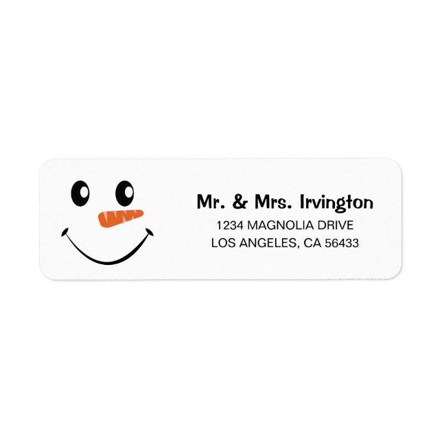 Snowman Face Address Label (Front)