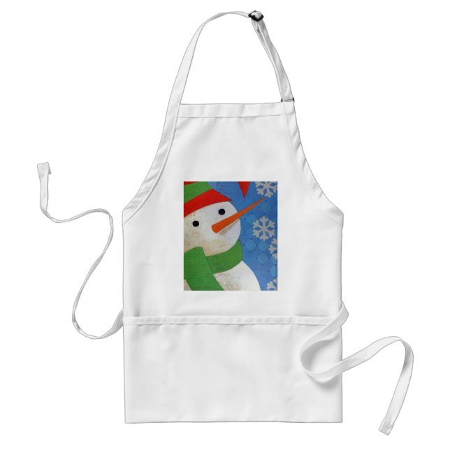 Snowman Face Adult Apron (Front)