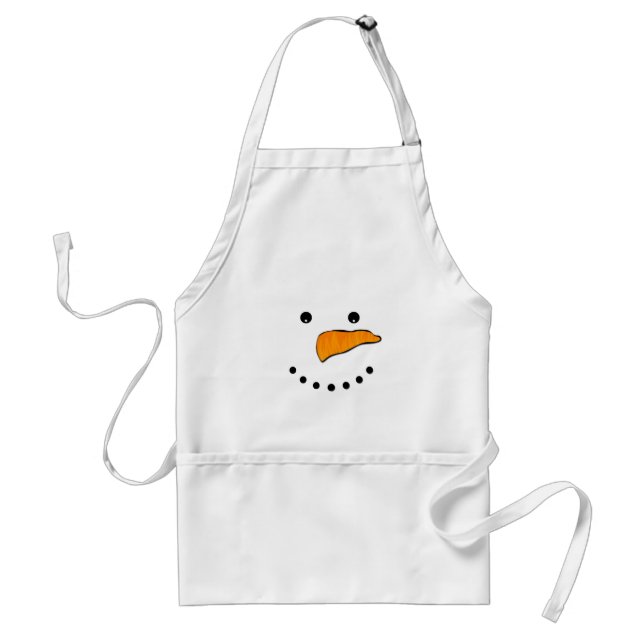 Snowman Face Adult Apron (Front)