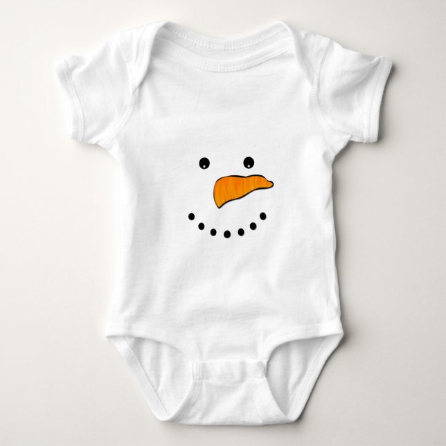 Snowman Face Baby Bodysuit (Front)