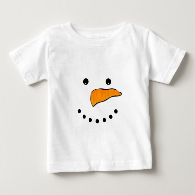 Snowman Face Baby T-Shirt (Front)