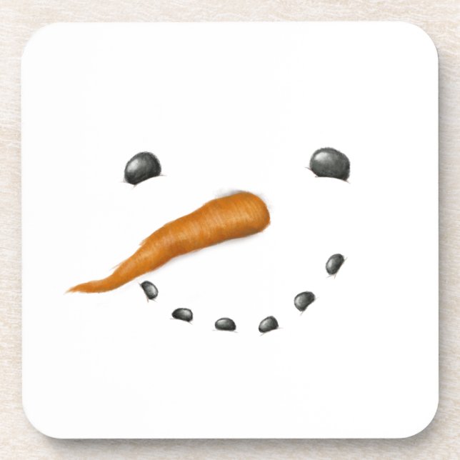 SNOWMAN FACE BEVERAGE COASTER (Front)