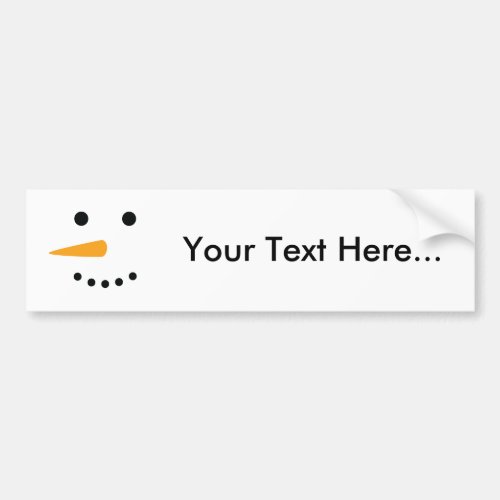 Snowman Face Bumper Sticker