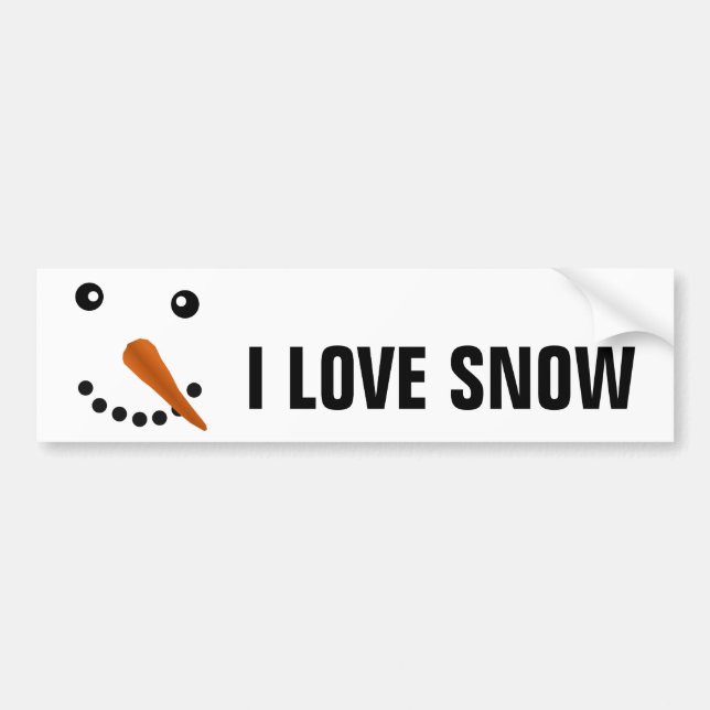 SNOWMAN FACE BUMPER STICKER (Front)