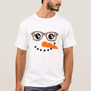 Snowman Face Carrot Nose Christmas Winter Cosplay T-Shirt