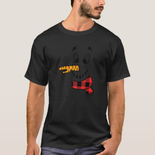 Snowman Face Carrot Nose Eyelashes Glasses Buffalo T-Shirt