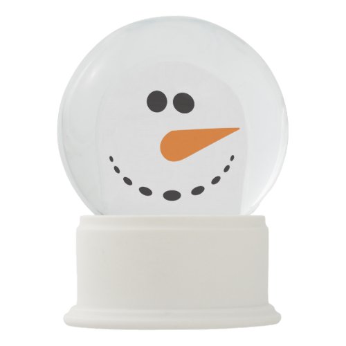 Snowman face carrot nose smiling cartoon snow globe