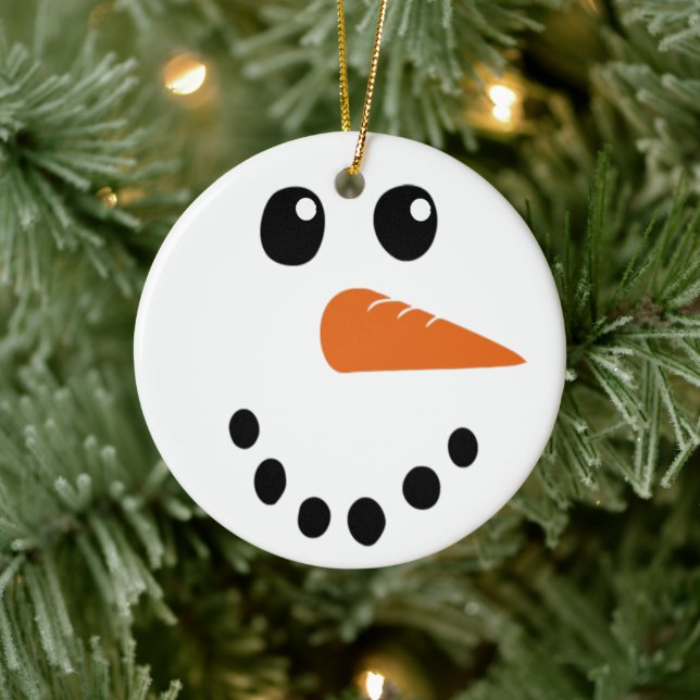 Snowman Face Ceramic Ornament (Tree)