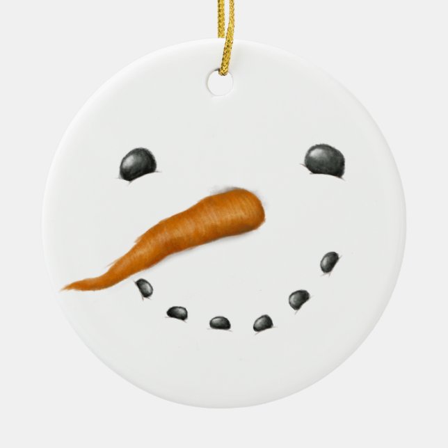 SNOWMAN FACE CERAMIC ORNAMENT (Front)