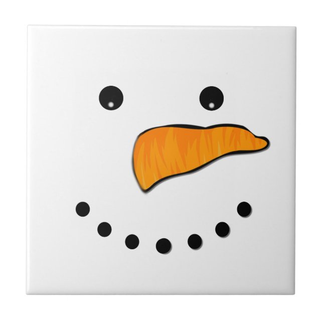 Snowman Face Ceramic Tile (Front)