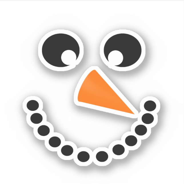 Snowman Face Christmas Sticker (Front)