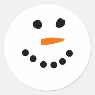 Snowman Face Classic Round Sticker