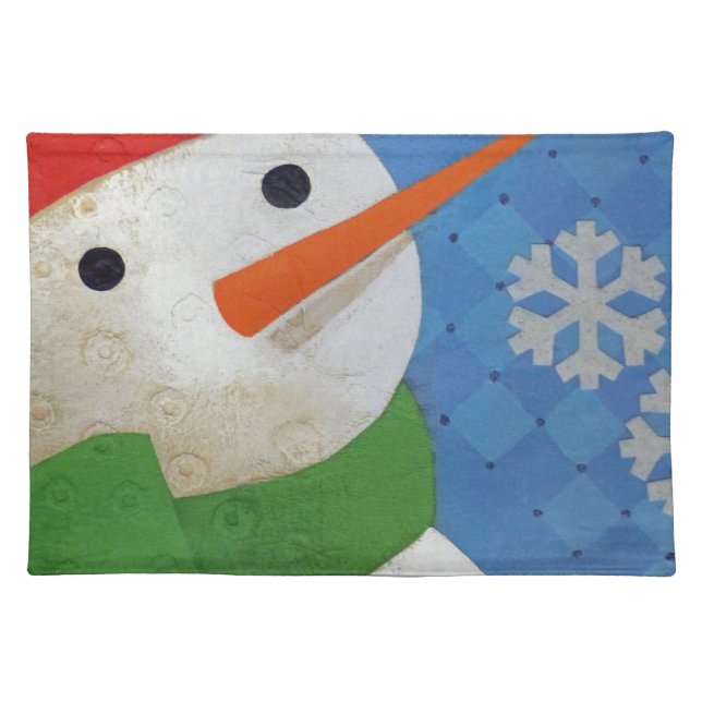 Snowman Face Cloth Placemat (Front)