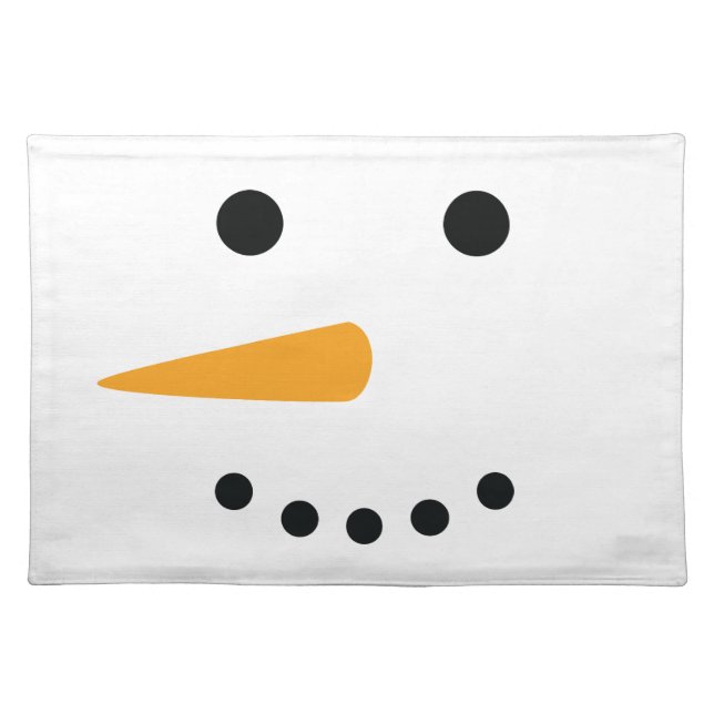 Snowman Face Cloth Placemat (Front)