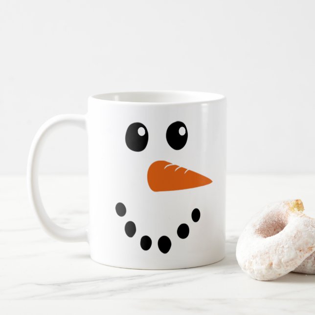 Snowman Face Coffee Mug (With Donut)