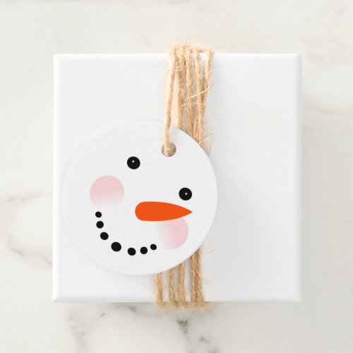 Snowman Face Cute Festive Christmas Favor Tags