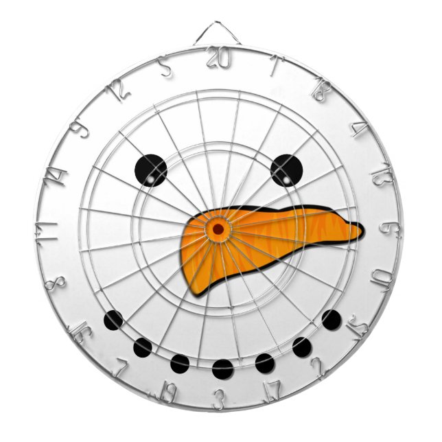 Snowman Face Dartboard With Darts (Front)