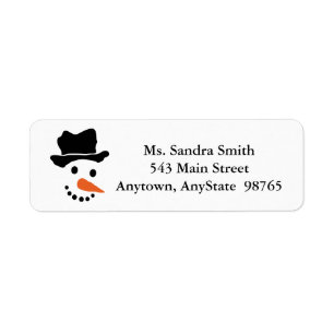Snowman Face Design Return Address Labels