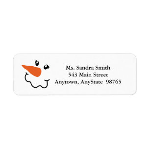 Snowman Face Design Return Address Labels