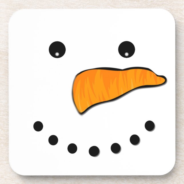 Snowman Face Drink Coaster (Front)
