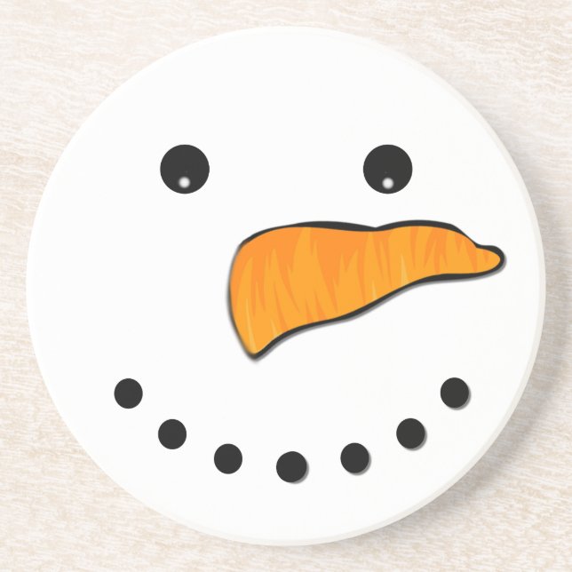 Snowman Face Drink Coaster (Front)