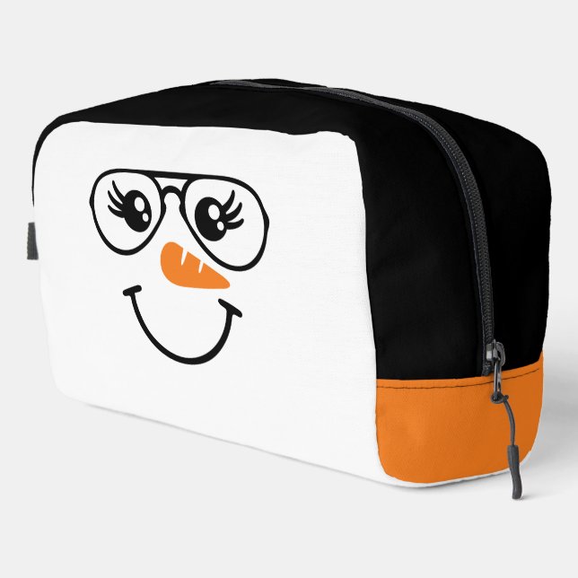 Snowman Face Eyeglasses Carrot Nose Dopp Kit (Right Corner)