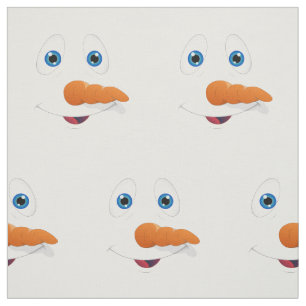 Snowman Face Fabric