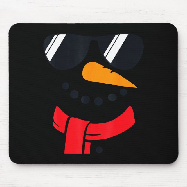 Snowman Face Family Christmas Matching Costume Men Mouse Pad (Front)