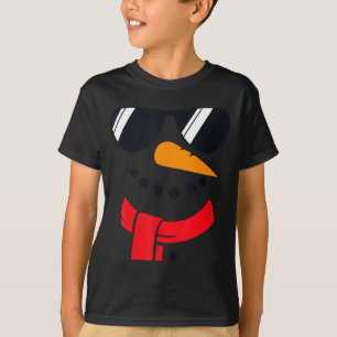 Snowman Face Family Christmas Matching Costume Men T-Shirt
