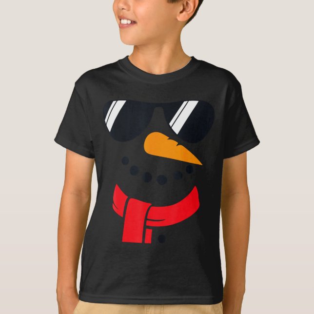 Snowman Face Family Christmas Matching Costume Men T-Shirt (Front)