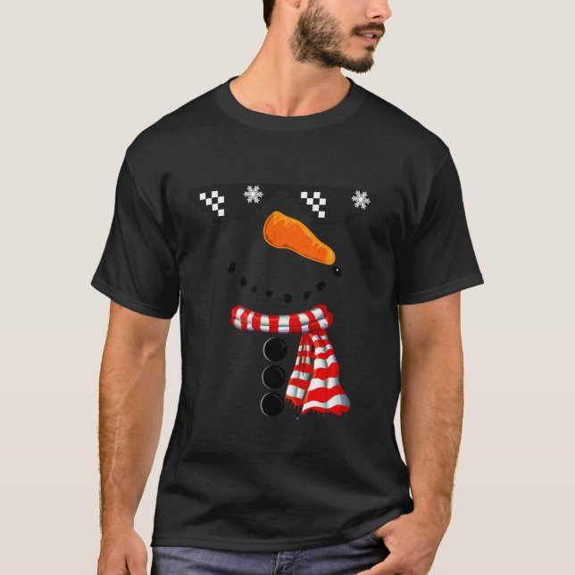 Snowman Face Family Glasses Christmas Matching Cos T-Shirt (Front)