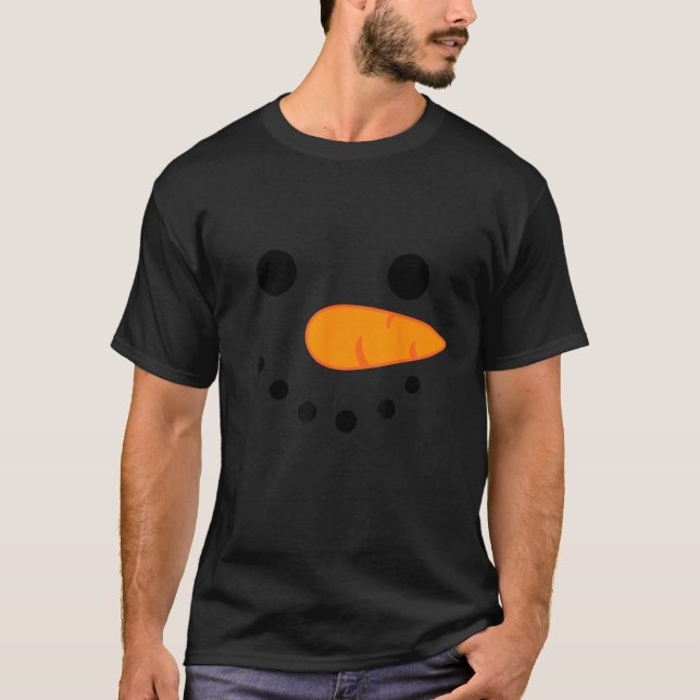 Snowman Face Funny Winter Snow Man Holiday Christm T-Shirt (Front)