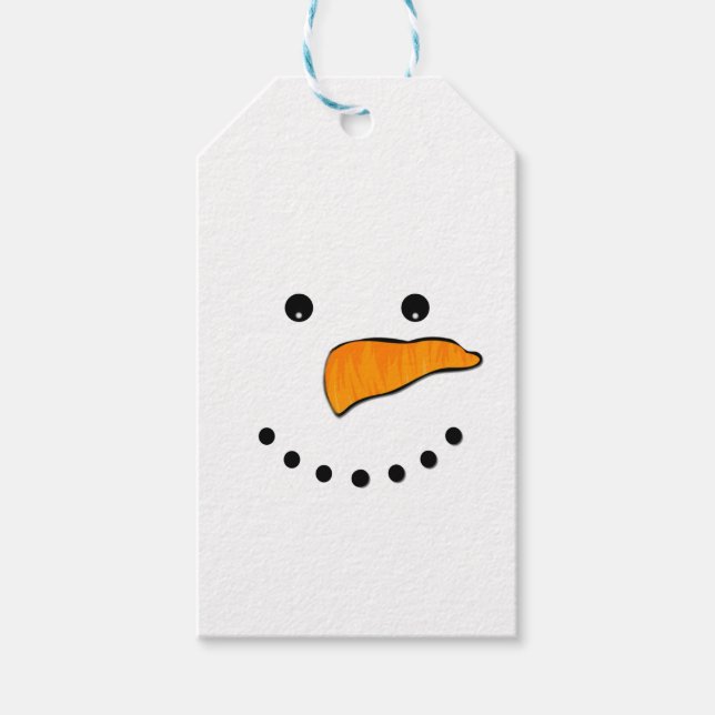 Snowman Face Gift Tags (Front)