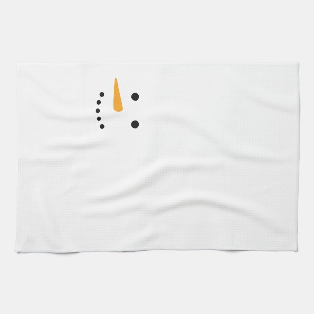 Snowman Face Kitchen Towel (Horizontal)