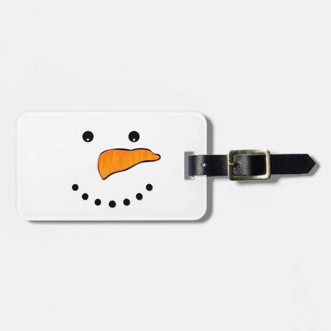 Snowman Face Luggage Tag (Front Horizontal)