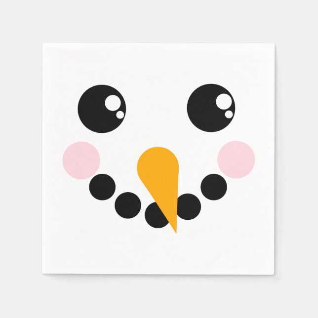 Snowman Face Paper Napkins (Front)