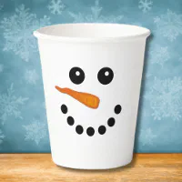 Christmas Blue & White Snowman Design Disposable Hot And Cold Beverage  Paper Cups