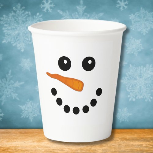 Snowman Face Smile Holiday cute winter Paper Cups