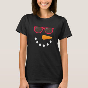 Snowman Face Sunglasses Snowman Costume Premium_2 T-Shirt