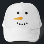 Snowman Face Trucker Hat<br><div class="desc">Enjoy the winter season with this classic snowman face! This cheerful icon of carefree days will put a smile on anyone's face. Add your text to personalize the item and make this snowman yours!</div>
