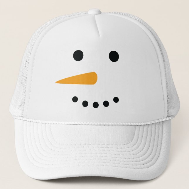 Snowman Face Trucker Hat (Front)