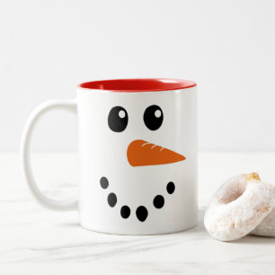 Snowman Face Two-Tone Coffee Mug