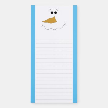 Snowman Face Winter Fridge Magnetic Notepad by stationeryshop at Zazzle